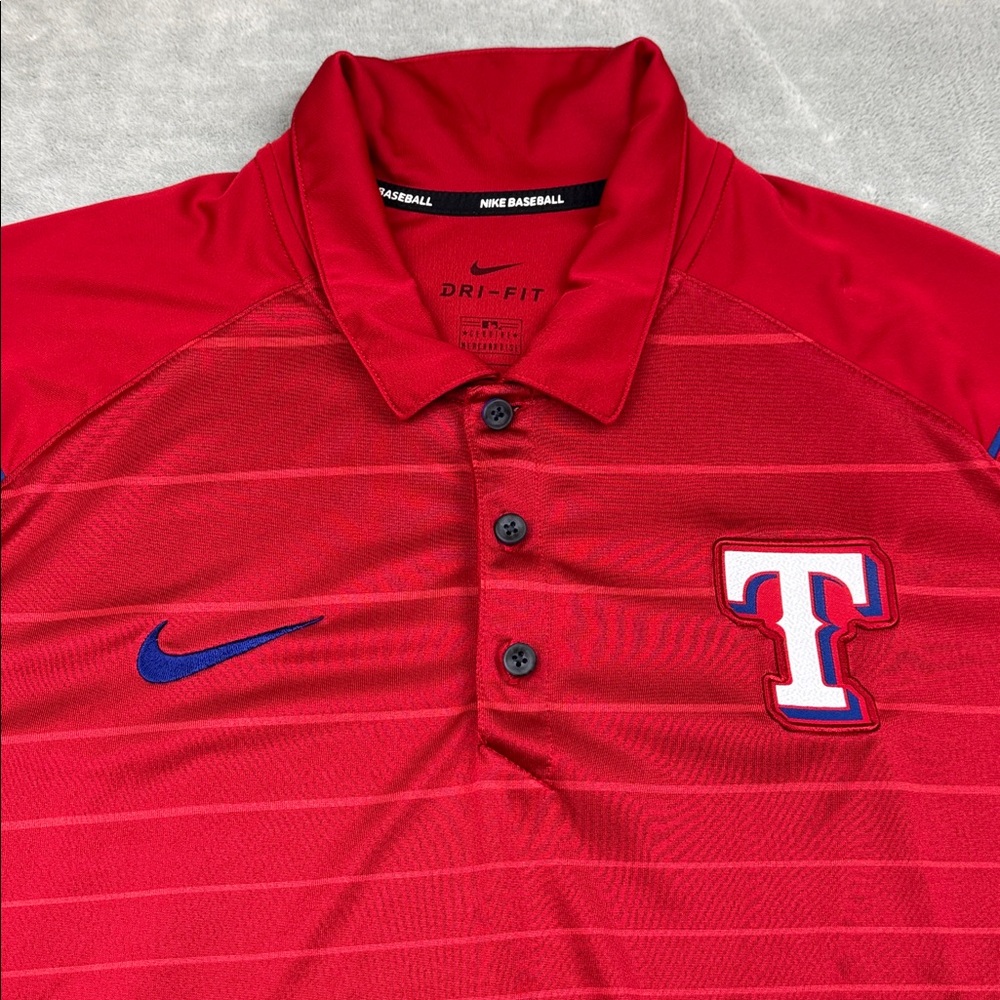 Men's Texas Rangers Nike Red Victory Striped Performance Polo